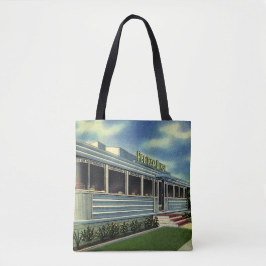  Klassieke 50s restaurantrestaurant Pelican Diner Tote Bag (Voorkant)