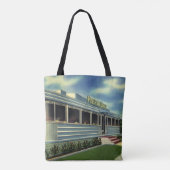  Klassieke 50s restaurantrestaurant Pelican Diner Tote Bag (Achterkant)