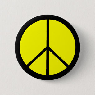 Klassieke 60s Groovy Peace Symbol Ronde Button 5,7 Cm