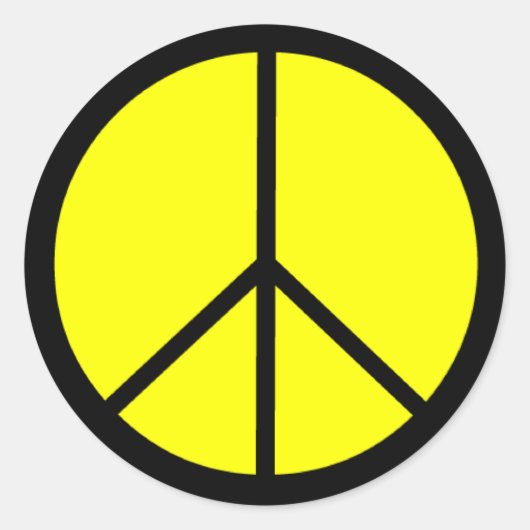 Klassieke 60s Groovy Peace Symbol Ronde Sticker (Voorkant)
