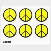 Klassieke 60s Groovy Peace Symbol Ronde Sticker (Vel)