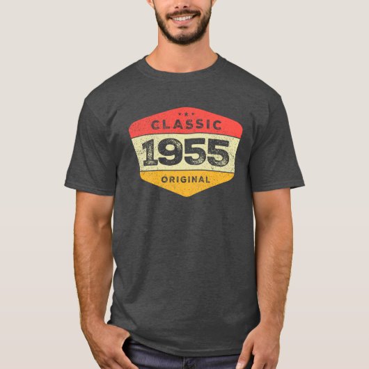 Klassieke 68e verjaardag Vintage 1955 T-shirt (Voorkant)