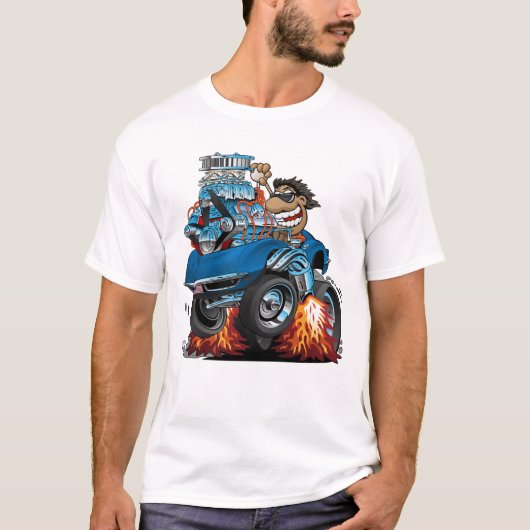 Klassieke '69 American Sports Car Cartoon T-shirt (Voorkant)