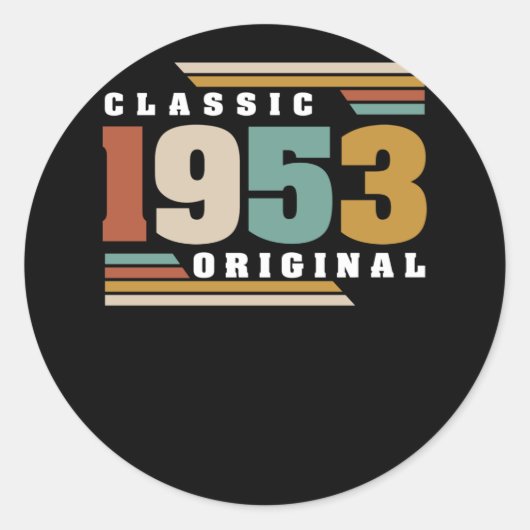 Klassieke 69e verjaardag 69 jaar oud 1953 ronde sticker (Voorkant)