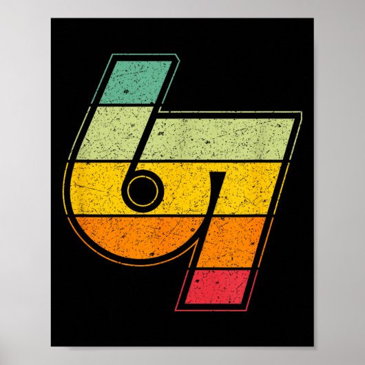 Klassieke 6 7 Meme Zes Zeven Logo Namaste Grappige Poster (Voorkant)