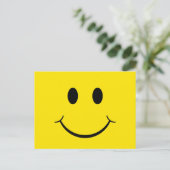 Klassieke 70's Gele Happy Face Briefkaart (Staand voorkant)