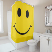 Klassieke 70's Gele Happy Face Douchegordijn (In situ)