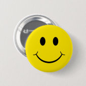 Klassieke 70's Gele Happy Face Ronde Button 5,7 Cm (Voorkant /achterkant)