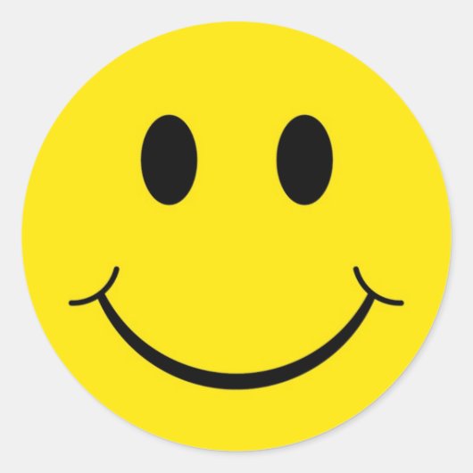 Klassieke 70's Gele Happy Face Ronde Sticker (Voorkant)