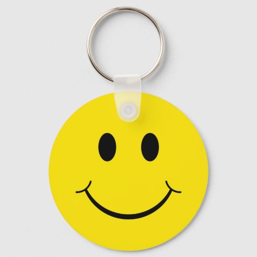 Klassieke 70's Gele Happy Face Sleutelhanger (Voorkant)