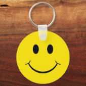 Klassieke 70's Gele Happy Face Sleutelhanger (Voorkant)
