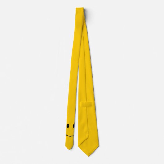 Klassieke 70's Gele Happy Face Stropdas (Achterkant)