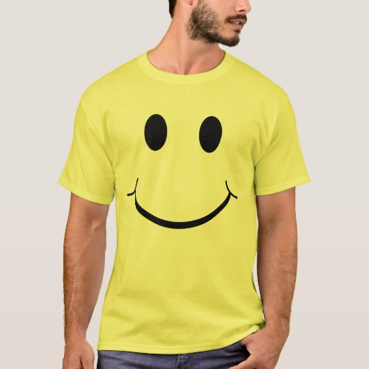 Klassieke 70's Gele Happy Face T-shirt (Voorkant)