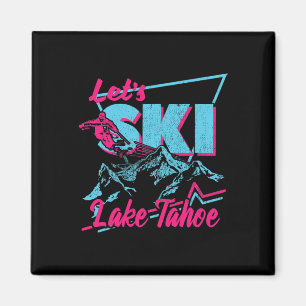 Klassieke 80s 90s Ski Kleding - Retro Lake Tahoe Magneet