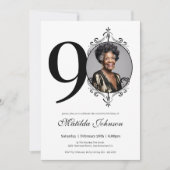 Klassieke 90e verjaardag Zwart-wit Custom Foto Kaart (Voorkant)