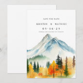 Klassieke aangepaste berg save the date (Voorkant / Achterkant)