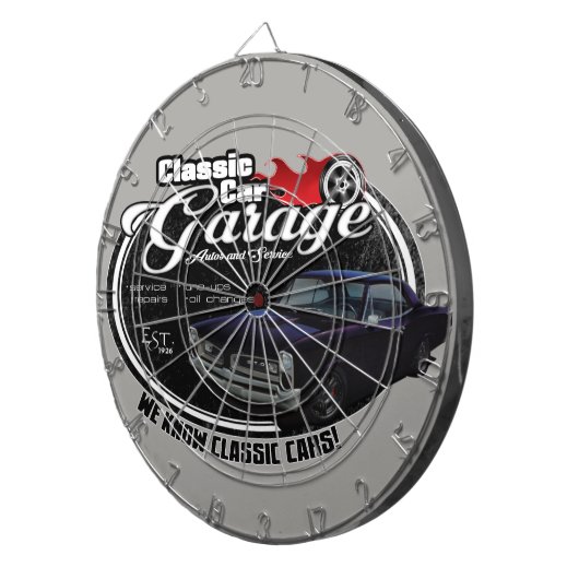 Klassieke aangepaste GTO-garage voor auto's Dartbord (Voorkant Rechts)