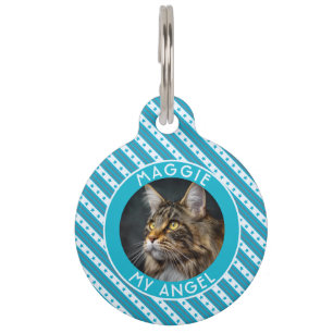 Klassieke aangepaste katten cadeau strepen print huisdierpenning