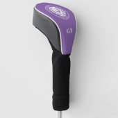 Klassieke Aangepaste Monogram Golf Headcover Paars (Schuin)
