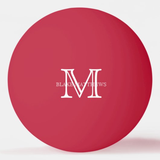 Klassieke aangepaste monogram & naam pingpongbal (Voorkant)
