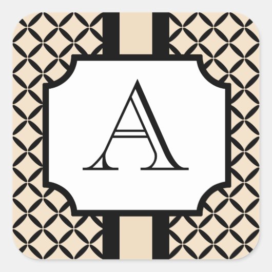 Klassieke Aangepaste Monogrammed Stickers (Voorkant)