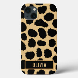 Klassieke aangepaste naam Cheetah Animal Print Pat Case-Mate iPhone Case
