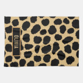 Klassieke aangepaste naam Cheetah Animal Print Pat Theedoek (Horizontaal)
