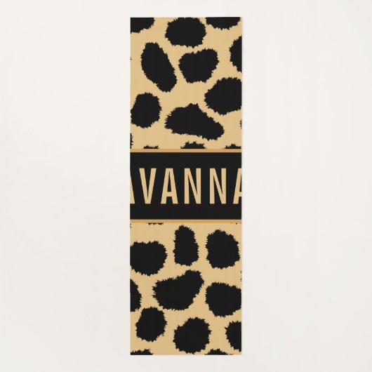 Klassieke aangepaste naam Cheetah Animal Print Pat Yogamat (Achterkant)