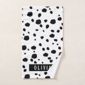 Klassieke aangepaste naam Dalmatian Animal Print P Bad Handdoek (Handdoek)