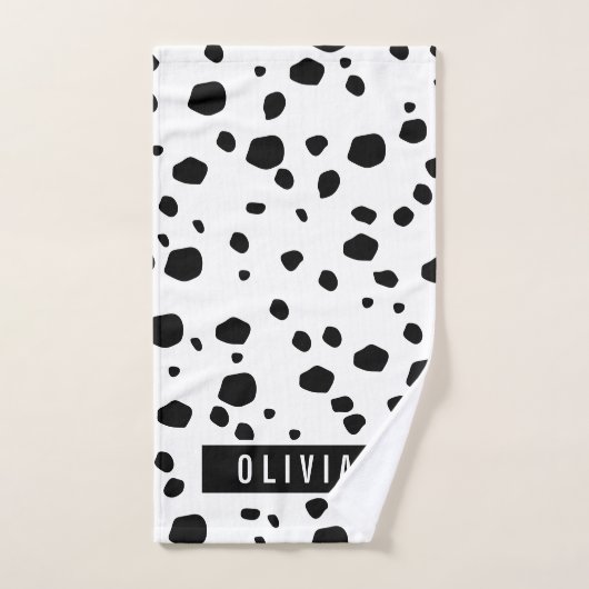 Klassieke aangepaste naam Dalmatian Animal Print P Bad Handdoek (Handdoek)