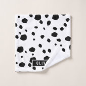 Klassieke aangepaste naam Dalmatian Animal Print P Bad Handdoek (Wasdoekje)