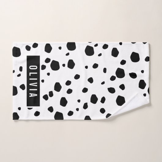 Klassieke aangepaste naam Dalmatian Animal Print P Bad Handdoek (Handdoek)