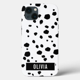 Klassieke aangepaste naam Dalmatian Animal Print P Case-Mate iPhone Case