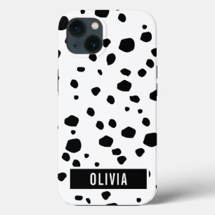 Klassieke aangepaste naam Dalmatian Animal Print P Case-Mate iPhone Case