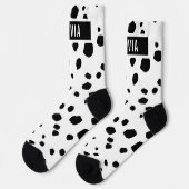 Klassieke aangepaste naam Dalmatian Animal Print P Sokken (Links)