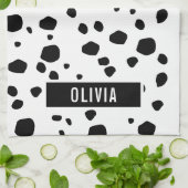 Klassieke aangepaste naam Dalmatian Animal Print P Theedoek (Gevouwen)