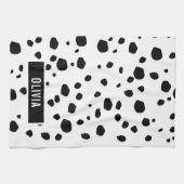 Klassieke aangepaste naam Dalmatian Animal Print P Theedoek (Horizontaal)