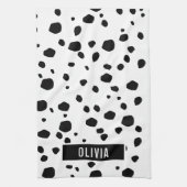 Klassieke aangepaste naam Dalmatian Animal Print P Theedoek (Verticaal)