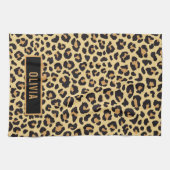 Klassieke aangepaste naam leopard Animal Print Pat Theedoek (Horizontaal)