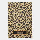 Klassieke aangepaste naam leopard Animal Print Pat Theedoek (Verticaal)
