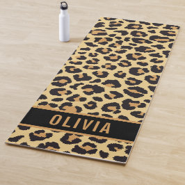 Klassieke aangepaste naam leopard Animal Print Pat Yogamat