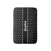 Klassieke aangepaste naam Polka Dot Zwart-wit Badmat (Voorkant Verticaal)