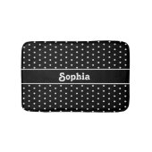 Klassieke aangepaste naam Polka Dot Zwart-wit Badmat (Voorkant)