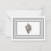 Klassieke aangepaste naam Seashell Afbeelding Flat Notitiekaartje (Achterkant)