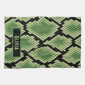 Klassieke aangepaste naam slangendierpringspatroon theedoek (Horizontaal)