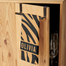 Klassieke aangepaste naam tijger - Dierenprinterpa Theedoek