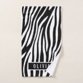 Klassieke aangepaste naam Zebra Dierlijk afdrukpat Bad Handdoek (Handdoek)