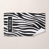 Klassieke aangepaste naam Zebra Dierlijk afdrukpat Bad Handdoek (Handdoek)