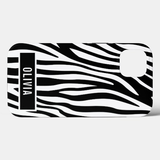 Klassieke aangepaste naam Zebra Dierlijk afdrukpat Case-Mate iPhone Case (Achterkant (horizontaal))