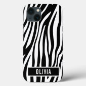 Klassieke aangepaste naam Zebra Dierlijk afdrukpat Case-Mate iPhone Case (Achterkant)